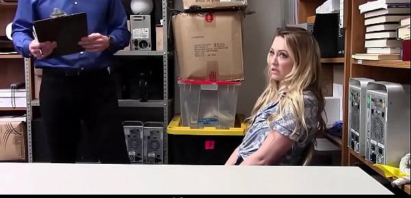  Curvy Blonde Fucked Hard by Security Officer for Shoplifting